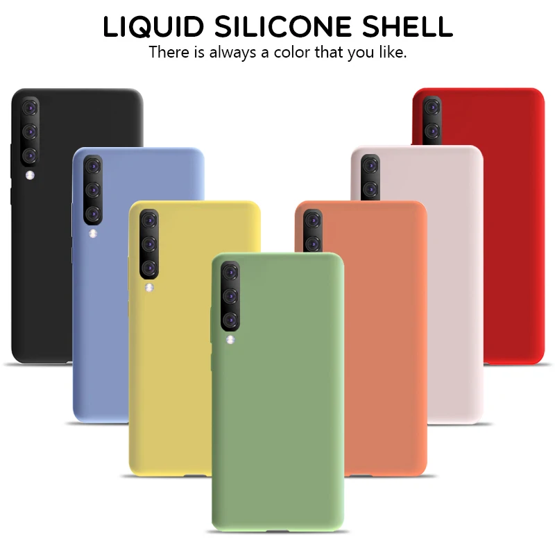 

CHYI real Liquid Case For samsung Galaxy s8 s9 s10 note10 plus phone case soft silicone for samsung a50 a70 a20e m30s back cover
