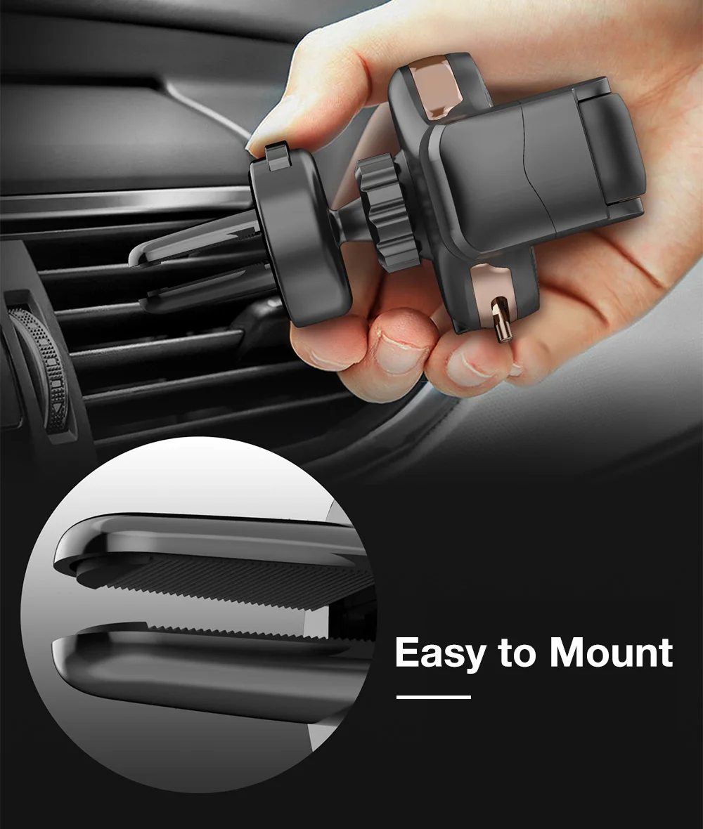 CW5 2 in 1 New-generation Rolling Elastic Car Phone Holder Wireless Charging 75% Efficiency