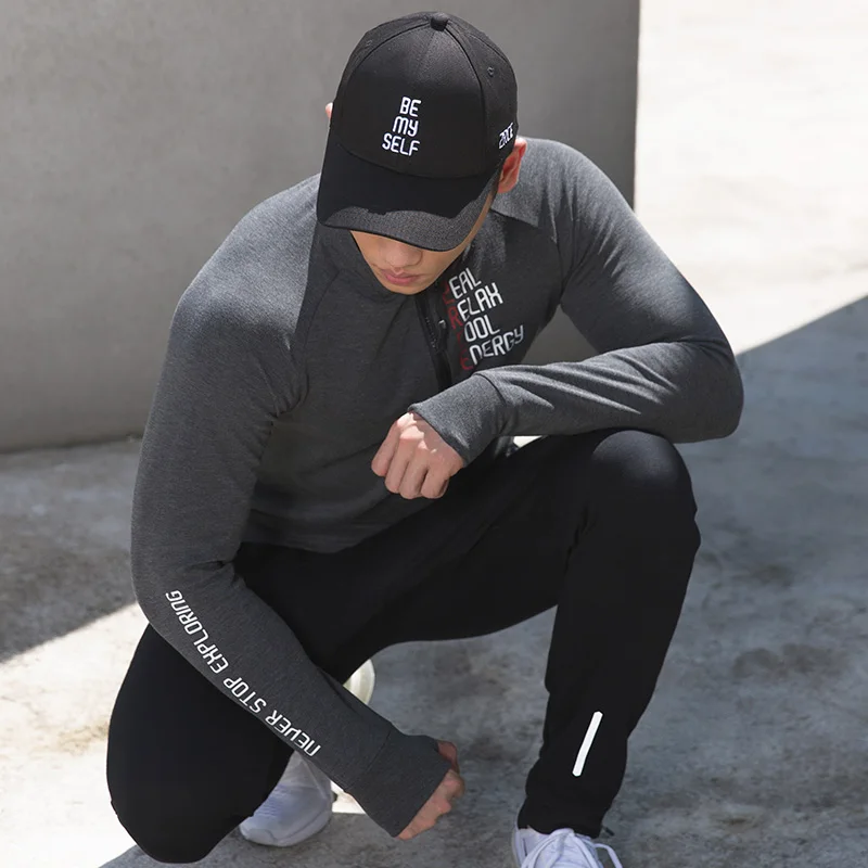 ZRCE Осенняя Новая Мужская хлопковая футболка с высоким воротником повседневные