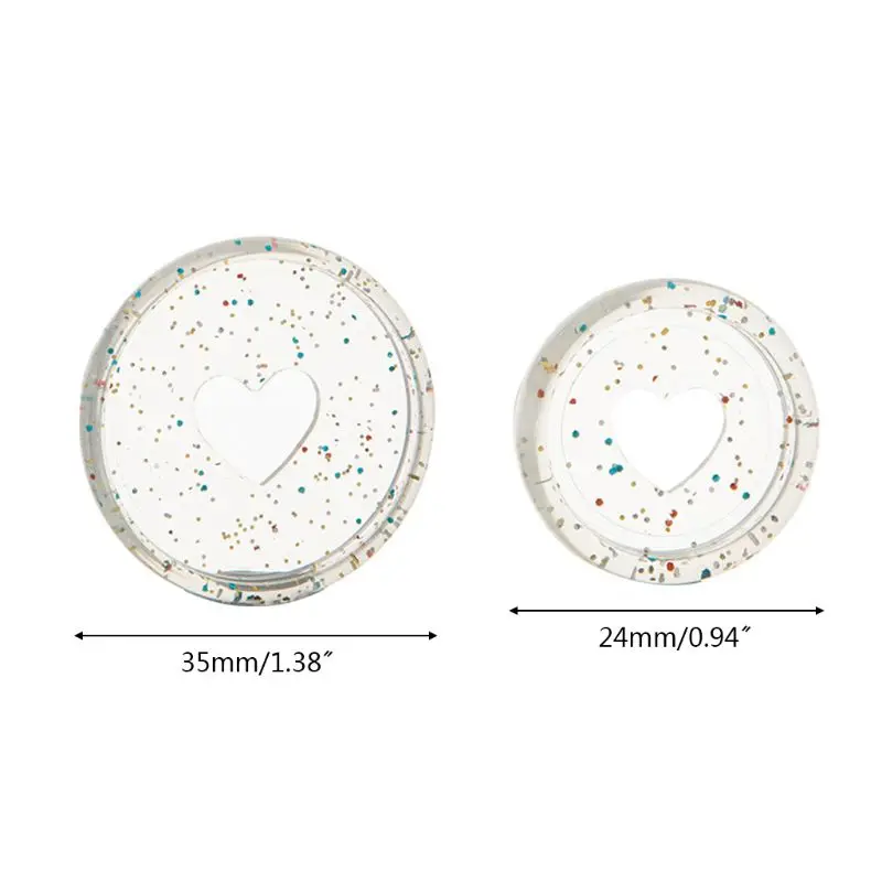 Glitter sequin heart binder rings mushroom hole loose leaf notebook binding plastic disc buckle hoop plastic binding rings book binding supplies 20pcs
