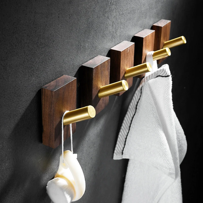 Fypo-gancho de madera para bata de baño, ganchos de pared para toalla de cocina, gancho para abrigo, colgador de bolsa para llaves, accesorios Organizadores de baño