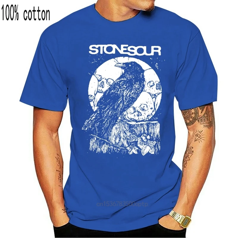 Черная футболка с надписью STONE SOUR CROW альтернативный металлический COREY TAYLOR SLIPKNOT KORN