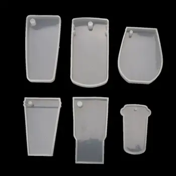 

6Pcs Tumbler Silicone Mold Cup Turner Partner Bottle Shape Key Chain Resin Mold