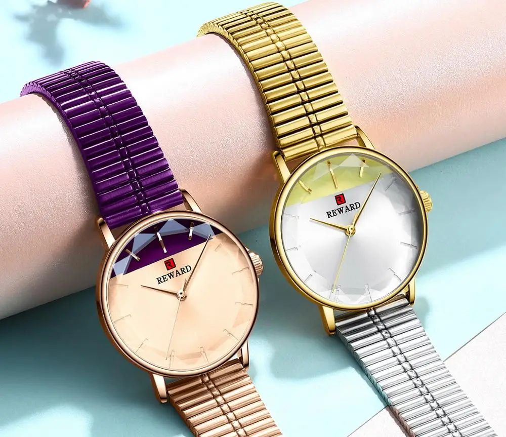 REWARD Women Watches New Modern Dial Stainless Steel Strap Quartz Watch Waterproof Ladies Stainless Steel Casual Wristwatch