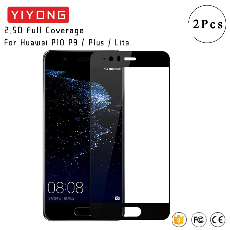 Стекло YIYONG с полным покрытием для Huawei P10 Lite закаленное стекло P9 Plus Защита экрана