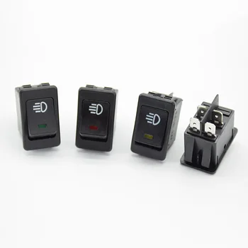 

1pc Waterproof Latching Rocker Toggle ,red Yellow Green Blue 4Pin 2Position, 12V 35A Car Auto Fog Light Rocker Toggle Switch LED
