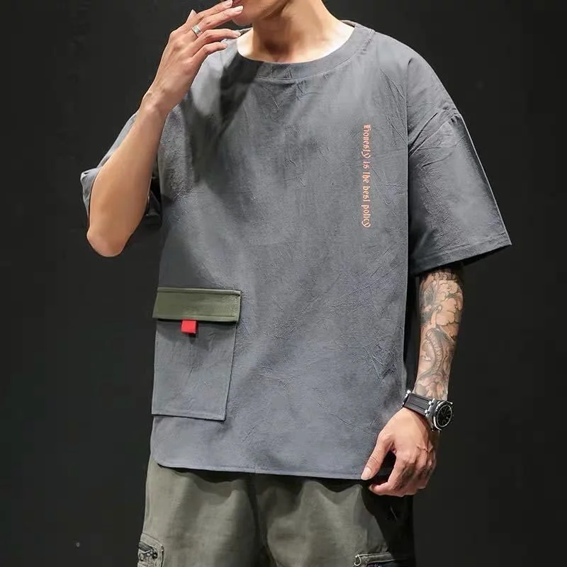9XL 8XL 7XL 6XL 5XL Plus Size Summer Short Men Sleeved T-Shirt Men'S Loose Hip hop Young Tide Men'S Student Shirt Sleeve