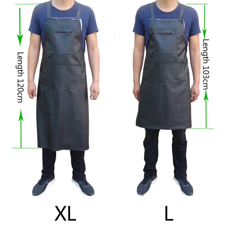 New Hot Fashion Lady Men Leather High-grade Kitchen Apron For Cooking Baking Restaurant Women PU Waterproof pinafore Home tools