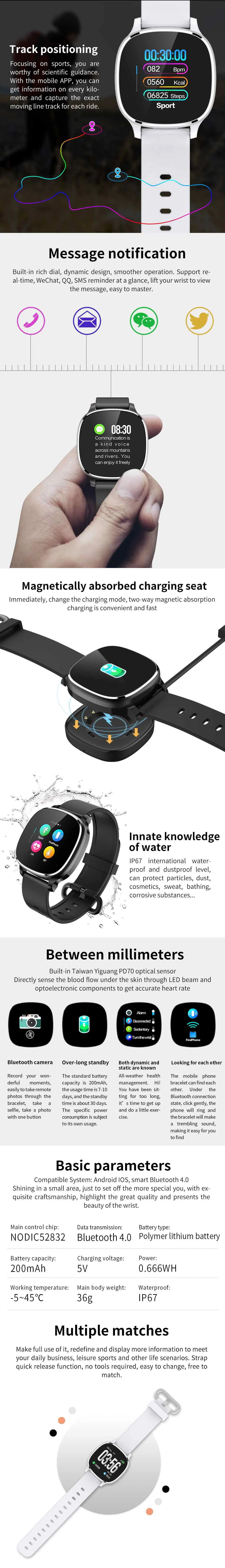 Bakeey B19 bluetooth Сидячий напоминание полное касание gps траектория браслет в реальном времени монитор здоровья фитнес трек Смарт часы