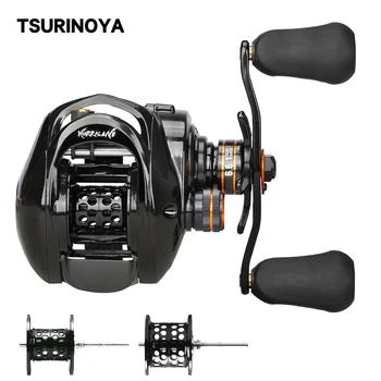 

TSURINOYA 2 Spool Baitcasting Fishing Reel HE-150 Right Left Shallow Deep Spool Long Casting Universal Casting Reel