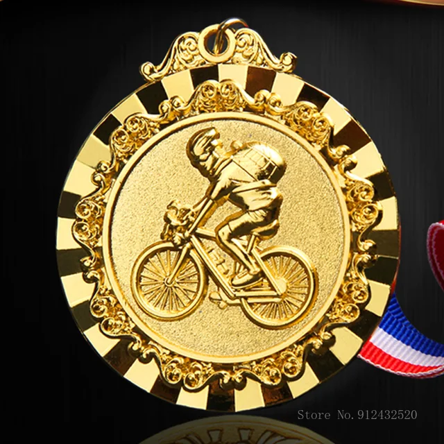 Testreszabott Általános Fémkerékpár -Érmei Lovaglás Út Road Race Mountain Bike Verseny Arany, Ezüst És Bronz Ajándéktárgyak - Image 2