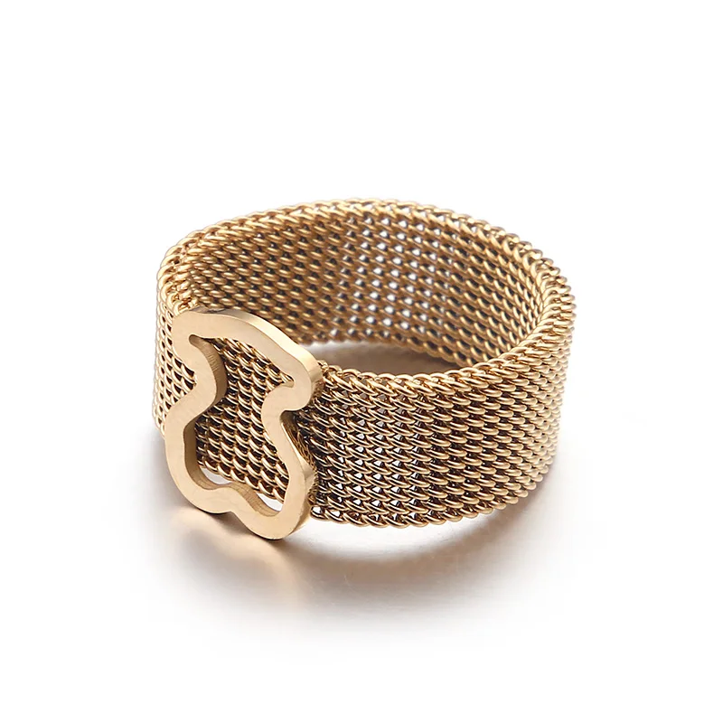 BEAR Jewelry Ring Stainless-Steel Gold-Color Top-Grade-Plated Factory-Price Wholesale