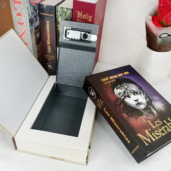 Creative Secret Book Hidden Security Safe Box Money Jewelry Stash Compartment Key/Code Lock Metal Simulation Classic Book Style 1