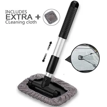 

Window Cleaner Windshield Windscreen Microfiber Car Wash Brush Dust Long Handle Car Cleaning Tool Glass Towel