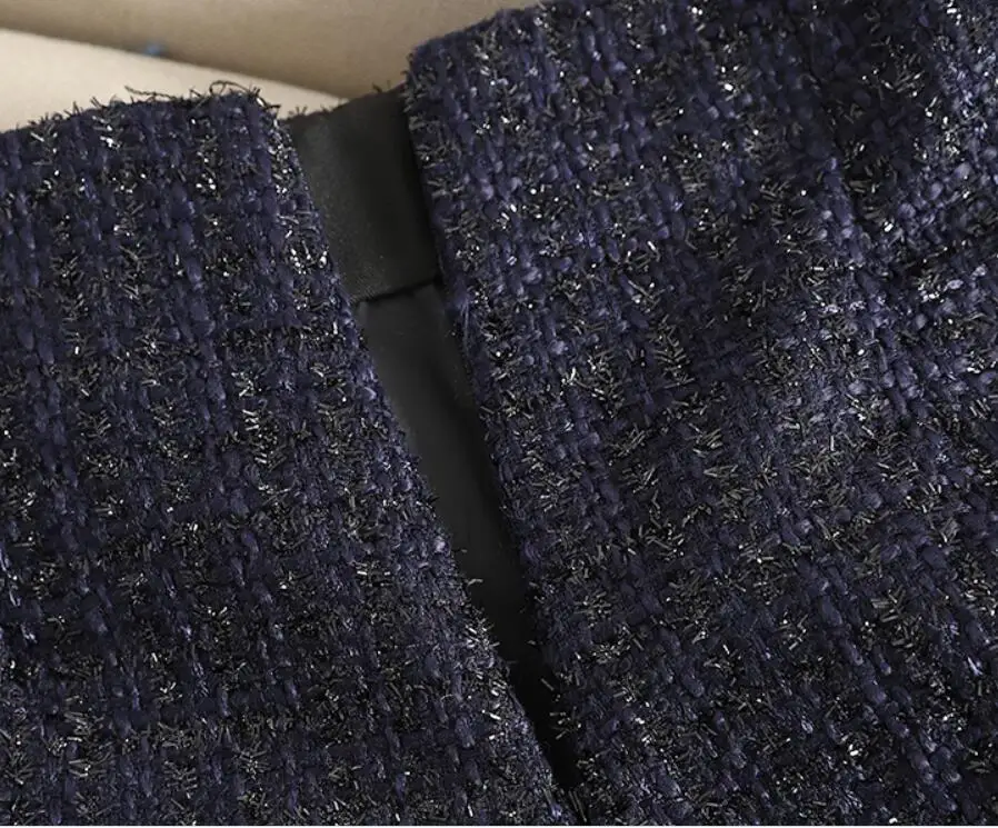 autumn winter Tweed woolen shorts women high waist small fragrance double-breasted wide leg shorts