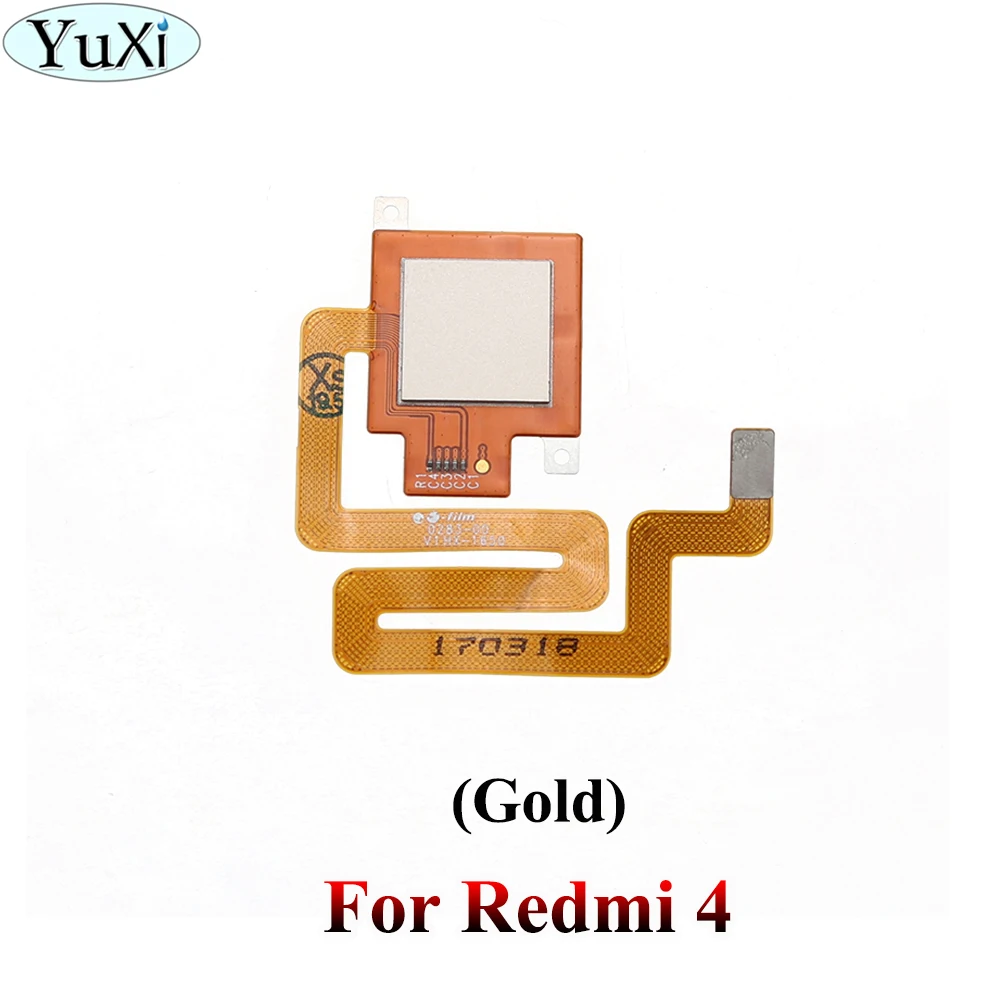 Юйси для Xiaomi Redmi 4X4 Pro сканер отпечатков пальцев гибкий кабель сенсорный датчик ID Главная Кнопка для Redmi 4Pro Кнопка отпечатков пальцев - Цвет: 4-Gold