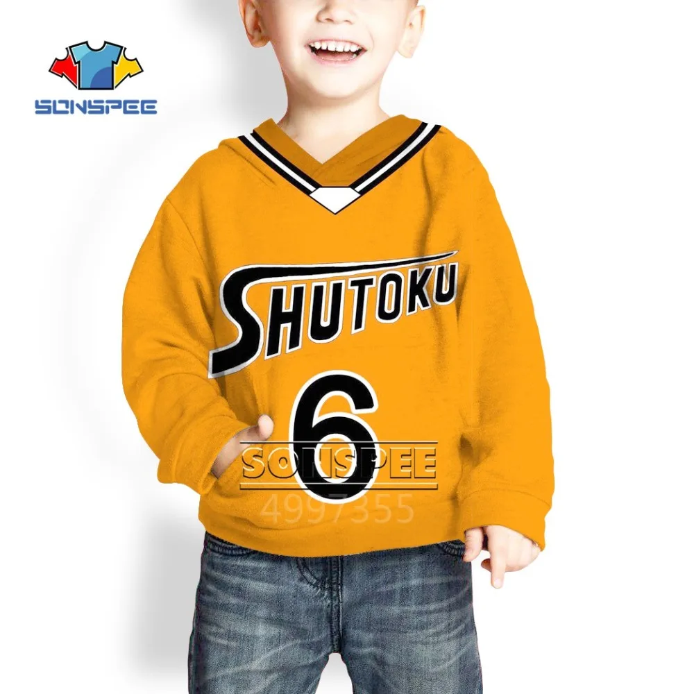 SONSPEE Баскетбол SHUTOKU № 6 Harajuku для маленьких мальчиков и девочек подростков 3D печатных футболка/Толстовка/толстовки детская одежда дети X179