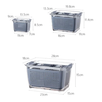 

Multifunctional Storage Box Fresh-Keeping Box Plastic Wash Fruit and Vegetable Drain Basket for Kitchen Drain Basket