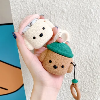 

Cute cartoon puppy Silicone AirPods Charging box Case Wireless Earphone Case For Air Pods Cover Headset Cases Earphone cover