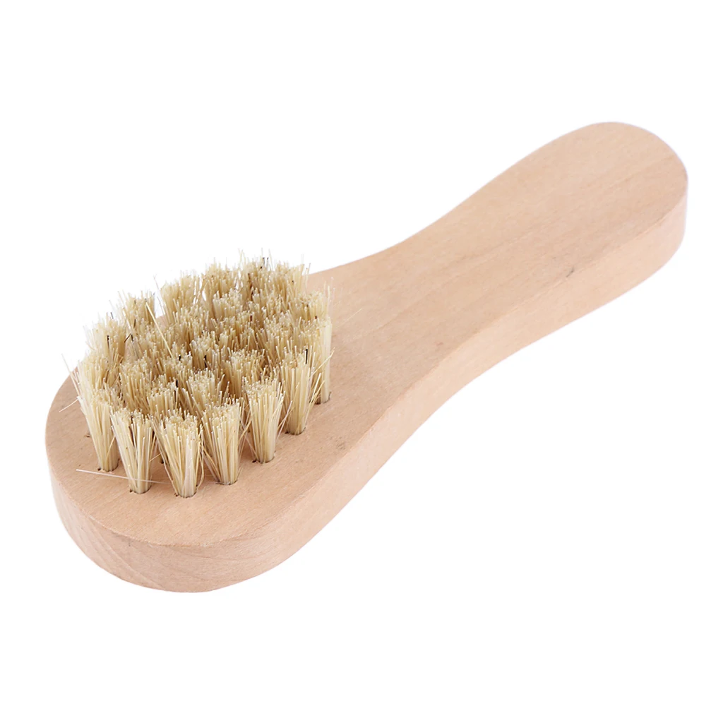 Прочная маленькая портативная щетка с деревянной ручкой забота ботинок для полировки, очистки 10X3,5 см