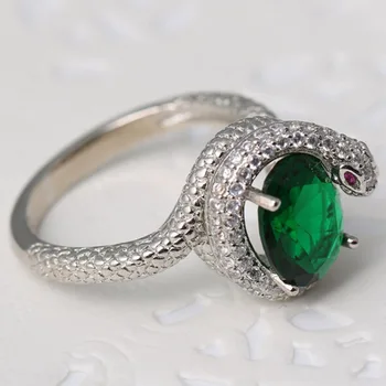 

Snake Show Bead Ring Rose Gold Color Austrian Green Crystals Full Sizes Rings for Women HotSale