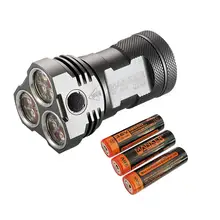 Manker MK34 LED Flashlight 8000 Lumen 12x Cree XPG3 / 6500LM Nichia 219C + 3x High Drain 3100mAh 18650 Batteries (30A)