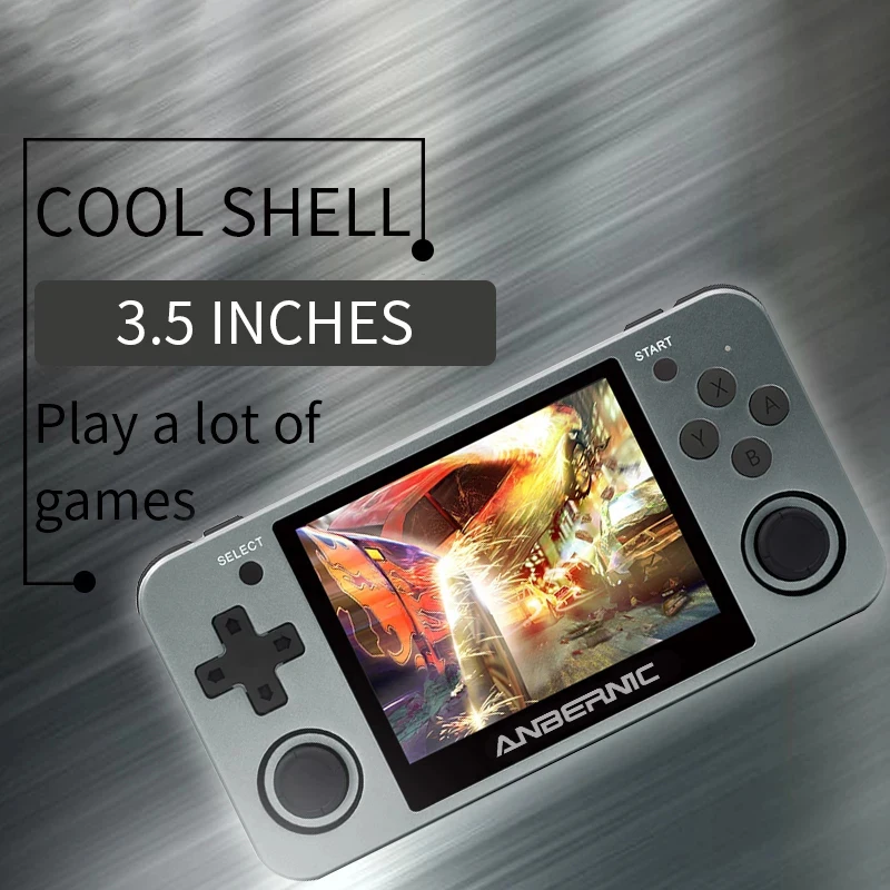 US $43.86 Gray RG350 Handheld Game Console RG350M Metal Shell Console Open Source System 35 Inch IPS Screen Retro Ps1 Arcade 3D Games
