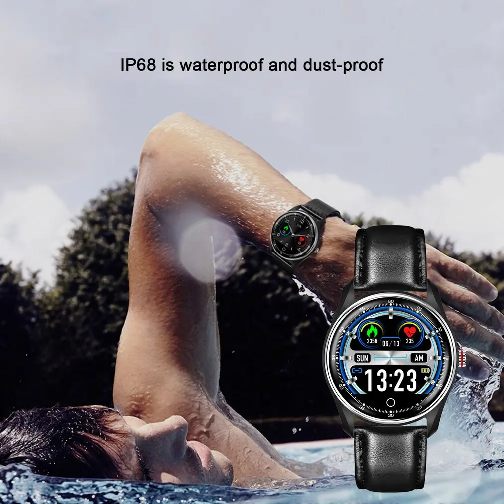 Leather Strap Smart Sports Watch Waterproof Bracelet Smart Sports Step Count Touch Watch Color Screen Smart Watch HOT