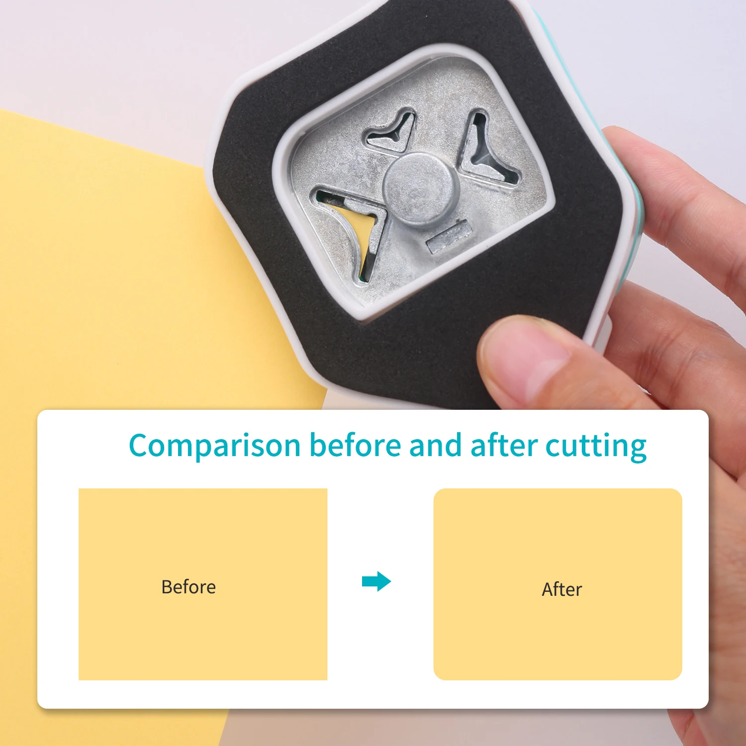 KW-trio 3-in-1 Corner Rounder Punch R4/R7/R10mm Round Corner Trimmer Cutter for Card Photo Paper Laminating Pouches