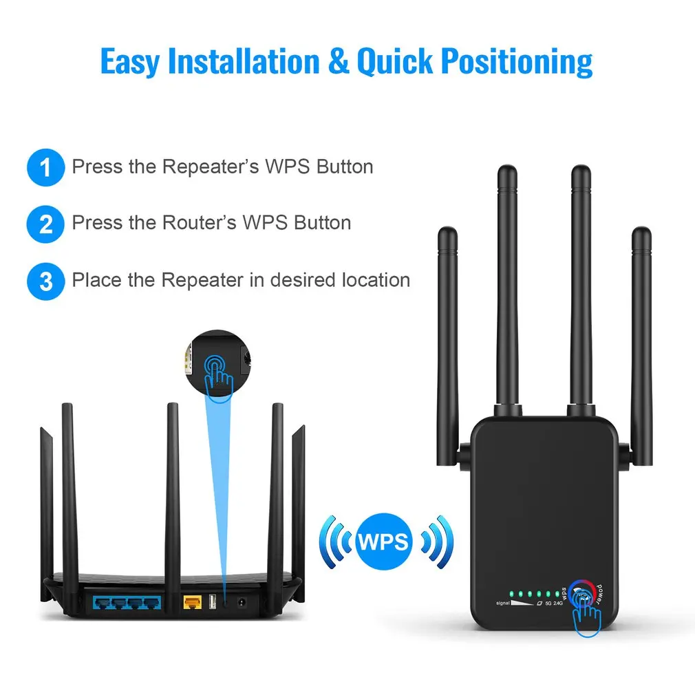 Comfast 1200Mbps Wireless Wifi Extender Wifi Repeater Router Dual Band