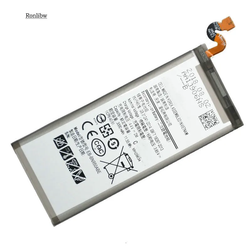 Ronlibw 5 шт. 3000 мА/ч, Батарея EB-BN950ABE Замена для samsung GALAXY Note 8 N950 N950F N950U N950N телефонная батарея