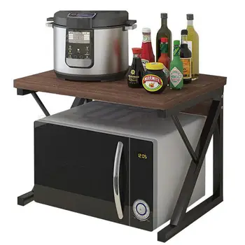 

Kitchen Shelf Spicing Rack Microwave Oven Rack Storage Rack Non-punching Floor Double-deck Table Oven Rack
