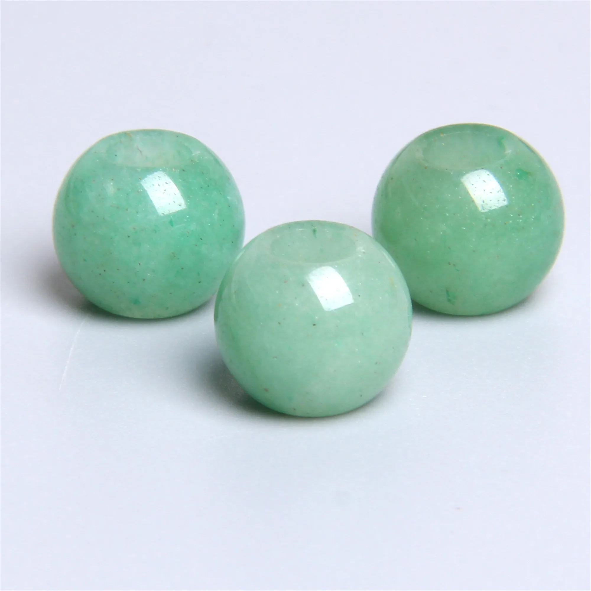 

10pcs/lot Green Big Large 5mm Hole stone beads for jewelry making natural green aventurine round big hole gem stone beads 10mm