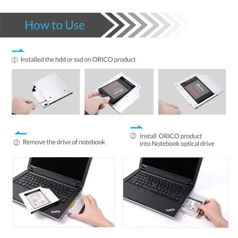 Orico Cd-Rom пространство внутренний 3,5 дюймовый корпус Hdd Sata 3,0 рамка под Винчестер мобильный стеллаж внутреннее Hdd вспомогательное устройство 6 ТБ Hdd для ноутбуков