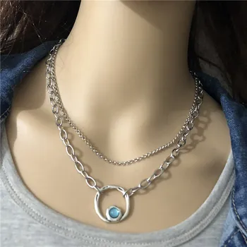 

Anslow Fashion Jewelry Wholesale Brand Round Chain Short Necklace For Women Female Creative Design Handmade DIY Gift LOW0027AN
