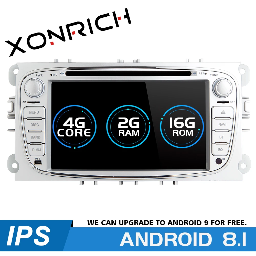 Xonrich Автомобильный мультимедийный плеер Android 8,1 gps Авто 2 Din для Ford Focus 2 S-Max C-Max Mondeo 4 Galaxy Kuga транзит подключения