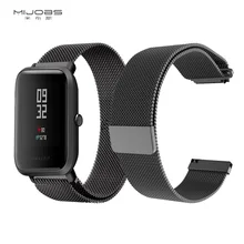 MIJOBS Amazfit bip ремешок 20 мм 22 мм магнитный металлический ремешок из нержавеющей стали для Huami Amazfit Bip Молодежные часы