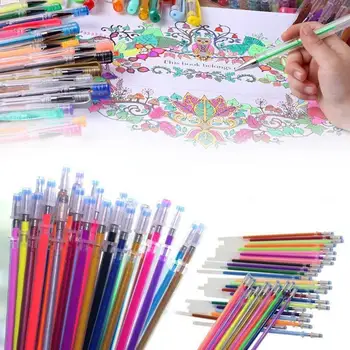

12/24/36/48 Colors Gel Pen Refills Glitter Coloring Drawing Painting Craft Marker Gel Pens School Supplies Pencils Writing