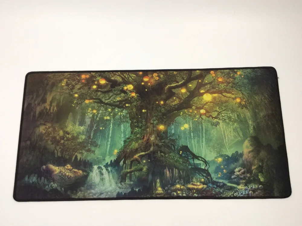 DIY Custom Landscape Tree Large 900*400*2mm Gaming MousePad Mat Locking Edge Thicker PC Anti-slip M