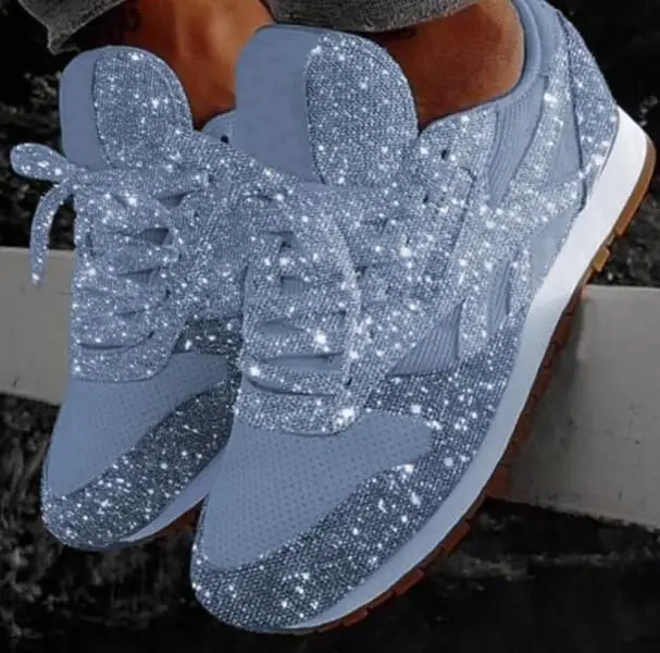 US $36.88 2019 New Ladies Glitter Chunky Sneakers Platform Casual Shoes dames Dad Sneakers Women Shoes Traine