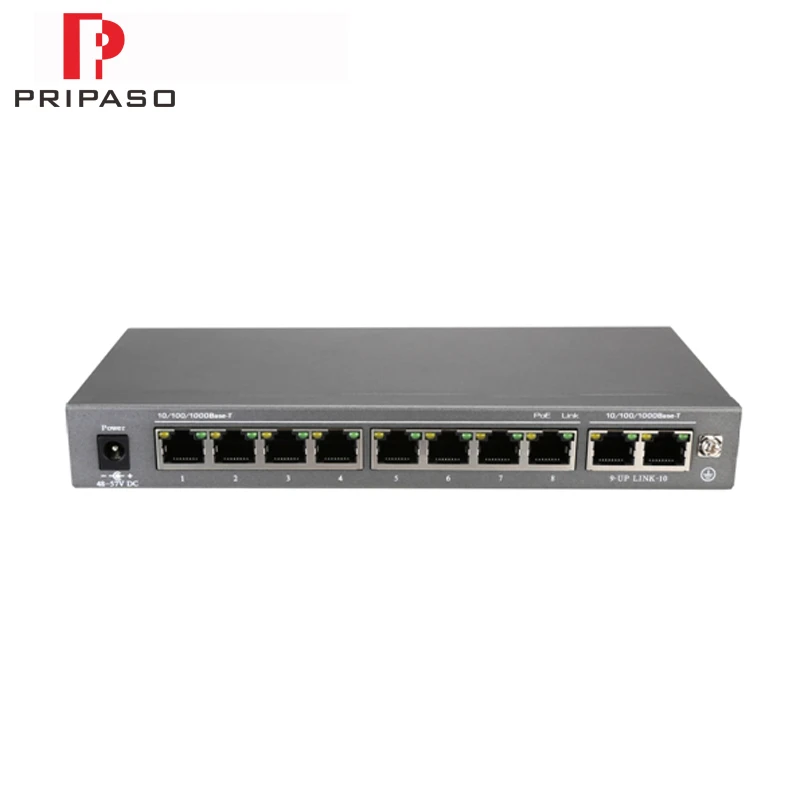 

2018 Pripaso 10 Port Gigabit Unmanaged Poe Switch Rj45 Support 120w 100m 8 Port 1000Mbit Active Poe Switch Shipping Free