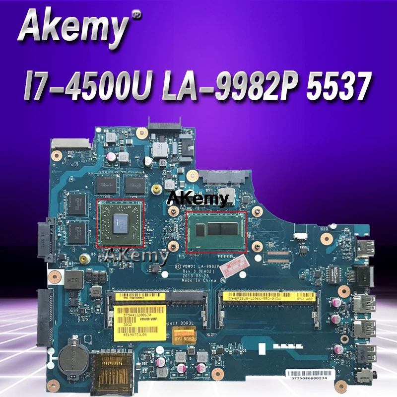 

LA-9982P Laptop motherboard for Dell Inspiron 15R-5537 3537 original mainboard I7-4500U 2GB graphics card