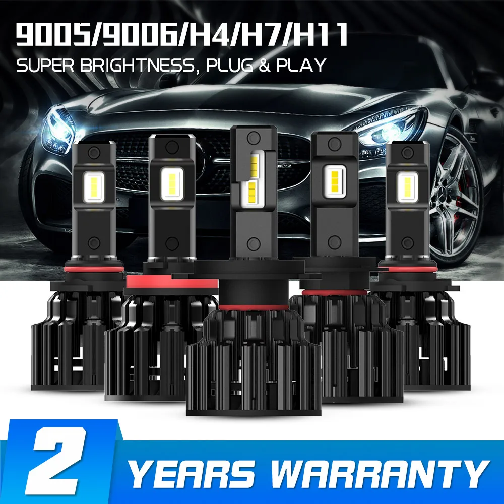 NOVSIGHT H7 светодиодный H4 H11 9006 9005 яркие автомобильные лампы 100W 20000LM декодер