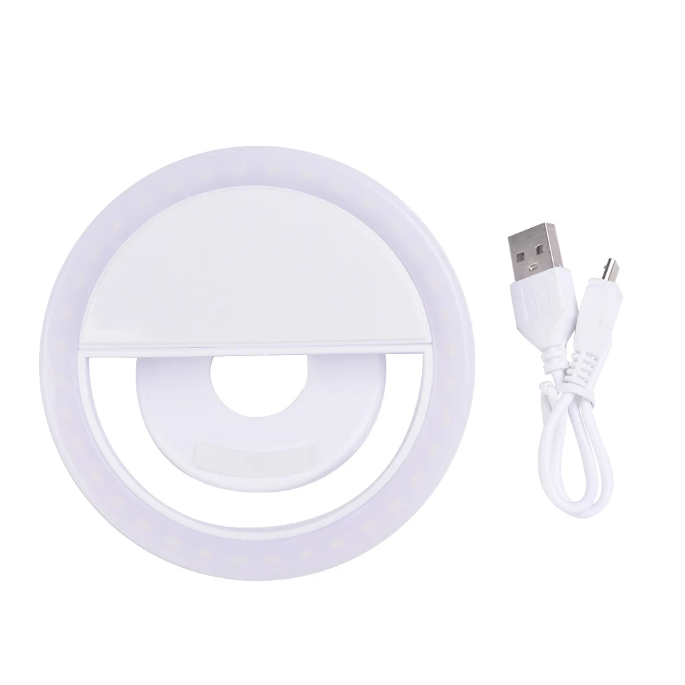 СВЕТОДИОДНЫЙ Портативный USB зарядка селфи кольцо свет 4 цвета для телефона дополнительная подсветка ночной темноте селфи улучшение