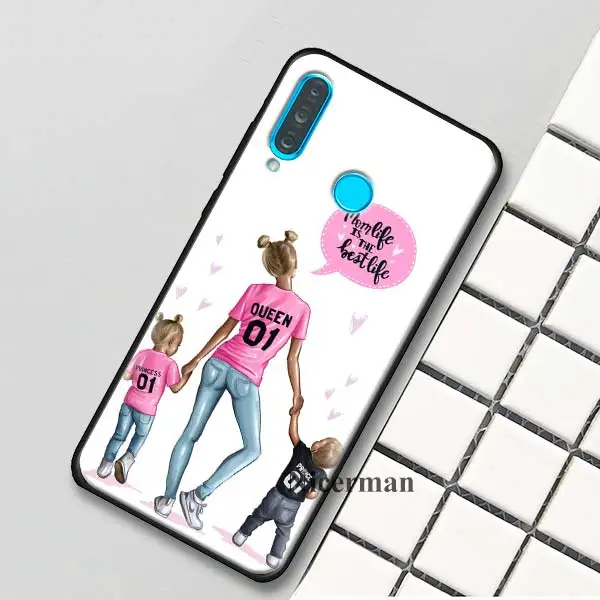 A006 Силиконовый чехол для huawei P30 P20 P10 mate 30 20 10 Lite Pro P Smart Z Plus Nova 5i Pro коричневые волосы для маленьких мам и девочек - Цвет: A006