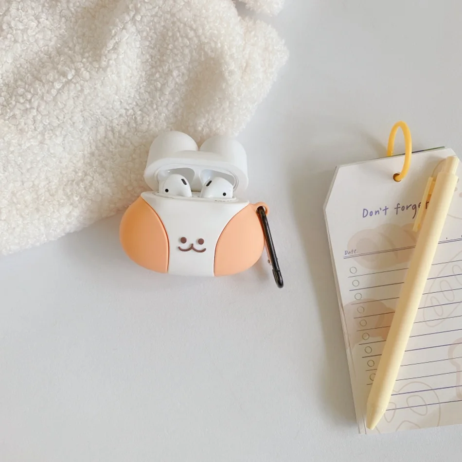 Чехол для наушников с цветами для Airpods Pro, силиконовый чехол, красивое с медведем и собакой Мультяшные наушники/Earpods, чехол для Apple Air pods Pro 3, чехол s