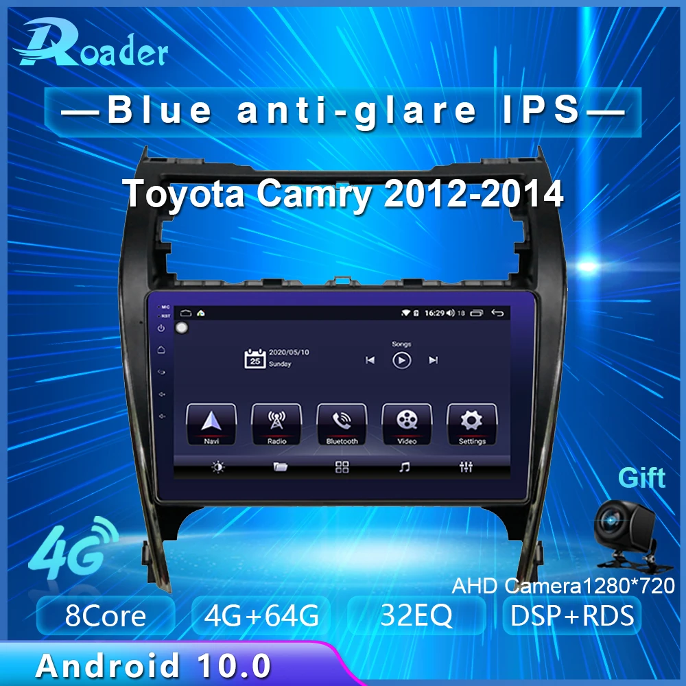 Roader Android 10 0 автомобильный DVD для Toyota Camry 7 XV 50 55 2012 2014 4G/64G Автомобильный мультимедийный плеер с | Отзывы и видеообзор
