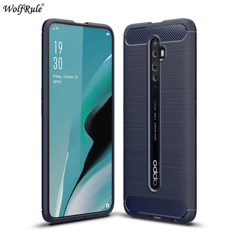 Для OPPO Reno2 Z чехол Reno 2Z бампер для телефона мягкий углеродное волокно защитный Funda 6