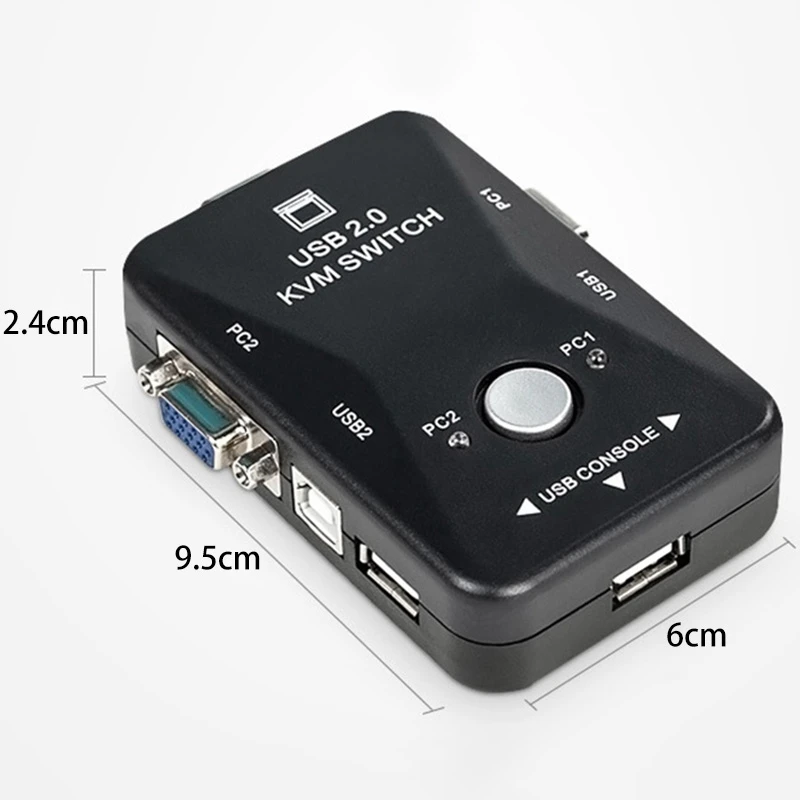 Usb 2,0 Kvm переключатель 2 порта Usb коммутатор 1920*1440 Vga переключатель SVGA разветвитель коробка для обмена компьютером монитор клавиатура