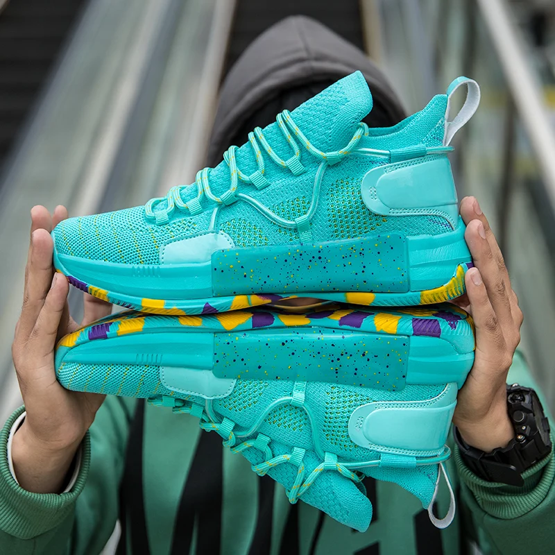 Мужские модные разноцветные кроссовки технологичный дизайн яркий баскетбольный